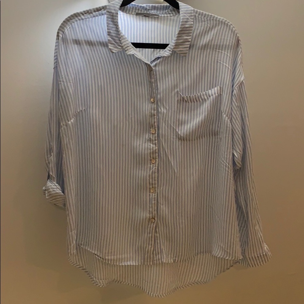 H&M striped button up long sleeve